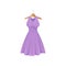 Purple dress on clothes hanger. Fashion concept.