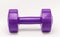 Purple dumbbells plastic