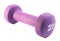 Purple dumbells on white background