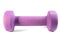 Purple dumbells on white background