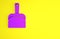 Purple Dustpan icon isolated on yellow background. Cleaning scoop services. Minimalism concept. 3d illustration 3D