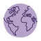 purple earth globe
