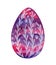 Purple Easter egg with vegetable white pattern