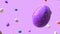 Purple Easter Eggs with copyspace