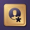 Purple Elected employee icon isolated on purple background. Head hunting. Business target or Employment. Human resource