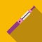 Purple electronic cigarette icon, flat style