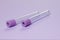 Purple empty vacuum blood collection tube test with EDTA as anticoagulant.