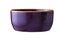 Purple enamel ceramic baking bowl isolated on white