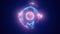 Purple energy magic circle, sphere, ball made of futuristic waves