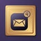 Purple Envelope icon isolated on purple background. Received message concept. New, email incoming message, sms. Mail