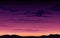 Purple evening sky over the black hills. Vector illustration.