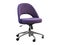 Purple fabric task chair with chromium base. 3d render