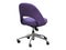 Purple fabric task chair with chromium base. 3d render