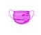 Purple face mask, surgical mask or procedure mask. For doctors, nurses and people. Health care and personal hygiene product.
