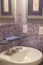 Purple faux finish bathroom and sink