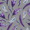 Purple feathers seamless pattern. colorful bird feathers repeating background for web and print purpose.