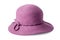 Purple female felt hat isolated on white