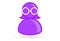 purple female lesbian bisexual profile picture, silhouette profile avatar icon symbol with glasses