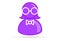 purple female lesbian bisexual profile picture, silhouette profile avatar icon symbol with glasses, bow tie