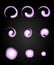 Purple fire explosion special effect fx animation frames sprite sheet. Vortex purple fire and thunder power explosion frames for f