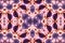 Purple fire neon glowing geometric mandala. Kaleidoscopic Magic background.