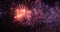 Purple Firework celebrate anniversary happy new year 2023, 4th of july holiday festival. Purple firework in night time celebrate