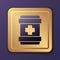 Purple First aid kit icon isolated on purple background. Medical box with cross. Medical equipment for emergency