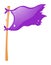 Purple flag on wooden stick