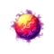 Purple flaming sphere, ui game design planet ball