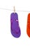Purple flipflop sandal on white