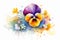 Purple flower background gardening blooming pansy plant viola nature floral blossom colorful petal