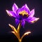 Purple flower with golden petals. 3d rendering, 3d illustration. generative AI