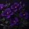 Purple flowers on a dark background. AI Generated