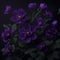 Purple flowers on a dark background. AI Generated