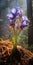 Purple Flowers In Forest: Realistic Still Lifes With Dramatic Lighting