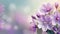 Purple flowers on pastel colors with soft stem for spring or summer