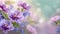 Purple flowers on pastel colors with soft stem for spring or summer