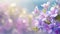 Purple flowers on pastel colors with soft stem for spring or summer