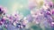 Purple flowers on pastel colors with soft stem for spring or summer