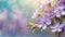 Purple flowers on pastel colors with soft stem for spring or summer