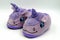 Purple fluffy unicorn winter slippers