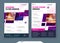 Purple Flyer Template Layout Design. Corporate business flyer mockup. Creative modern bright concept with purple square shapes