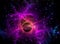 Purple fractal Galaxy in space, Sci-Fi