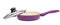 Purple frying pan with lid on white background