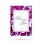 Purple fuchsia floral card for wedding invitation. Floral Romantic Flower background concept for your flyer design.