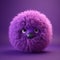 Purple furry emoticon with eyes and mouth.