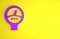 Purple Gauge scale icon isolated on yellow background. Satisfaction, temperature, manometer, risk, rating, performance