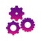 purple gears sign icon