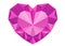 Purple gemstone heart logo on white background. Illustration design