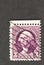 Purple George Washington three Cent US Postage Stamp